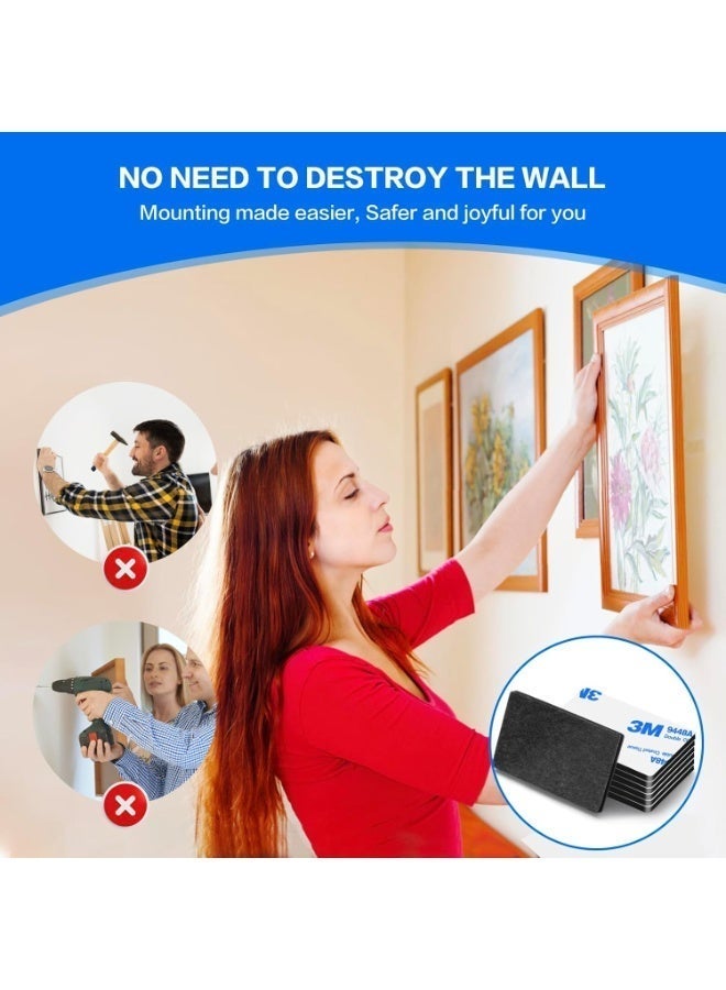 ثري ام 100 قطعة من وسادات لاصقة مزدوجة الجوانب، شريط تثبيت شديد التحمل، شريط فوم مقصوص مسبقا بسمك 3 ملم، وسادات قوية سوداء فائقة الالتصاق مستطيلة الشكل مقاومة للماء للجدران والصور والسيارة والمنزل والمكتب - Image 3